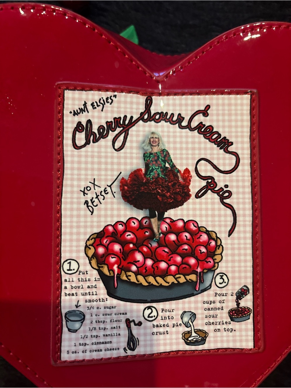 Betsey Johnson Heart-Shaped Woven Straw Crossbody Bag with Cherry Accent - Red - Picture 4 of 9